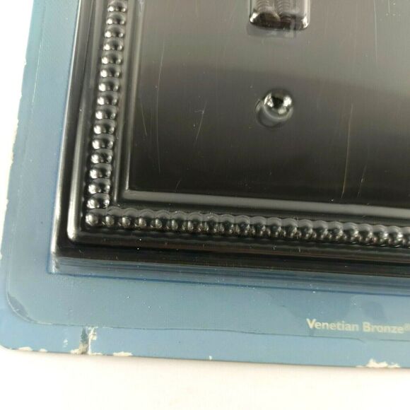Brainerd Beaded Triple Toggle Switch Decorative Wall Plate-Venetian Bronze 64408 - Picture 7 of 10